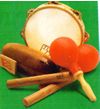 Guiro, Maracas , Raspa, Pandereta  y Caves, Instrumentos de Navidad de Puerto Rico, Guiro